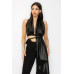 Faux Leather Top Pants Set