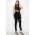 Faux Leather Top Pants Set