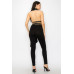 Faux Leather Top Pants Set