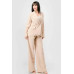 Luxe Stretch Woven Loose Fit Blazer And Wide Legs Pants Semi Formal Set
