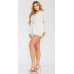 Plus Solid Blazer 2 Piece Belted Short Set