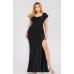 Plus Satin Strech Ruffle Party Maxi Dress