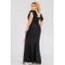 Plus Satin Strech Ruffle Party Maxi Dress
