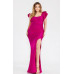 Plus Satin Strech Ruffle Party Maxi Dress