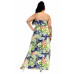 Plus Tropical Leaf Print Surplice Maxi Dress