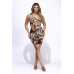 Printed Mesh Lace Up Romper