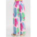 Printed Wide Leg Pant With Elastic Back