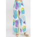 Printed Wide Leg Pant With Elastic Back