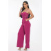Mesh Insert Cup Wide Leg Jumpsuit