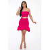 Ruffle Ruched Mini Skirt Set