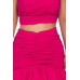Ruffle Ruched Mini Skirt Set