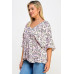 Floral V-neck Babydoll Balloon Slv Top