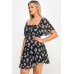 Plus Size Floral Chiffon Dress