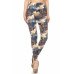 Floral Printed High Waisted Leggings With An Elastic Waist