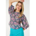 Puff Sleeve Multi-print Top