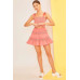 Self Tie Shoulder Smocking Ruffle Crop Top