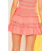 Waist Smocking Ruffle And Shirring Mini Skirt