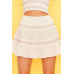 Waist Smocking Ruffle And Shirring Mini Skirt