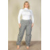Plus Size Flap Pockets Drawstring Ruched Parachute Pants
