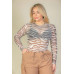 Plus Size Zebra Print Sexy Sheer Mesh Bodysuit