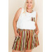 Plus Size Snake Skin Casual Shorts
