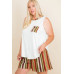 Plus Size Solid Sleeveless French Terry Tank Top