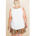 Plus Size Solid Sleeveless French Terry Tank Top