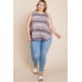 Plus Size Multi Tie Dye Animal Printed Tunic Tank