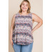 Plus Size Multi Tie Dye Animal Printed Tunic Tank