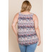 Plus Size Multi Tie Dye Animal Printed Tunic Tank