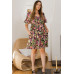 Plus Floral Printed Center Tie-back Mini Dress