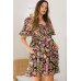 Plus Floral Printed Center Tie-back Mini Dress