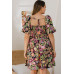 Plus Floral Printed Center Tie-back Mini Dress