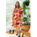 Plus Floral Print Square Neckline Midi Dress