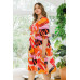 Plus Floral Print Square Neckline Midi Dress