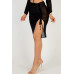Sexy Sheer Mesh Drawstring Ruched Skirt