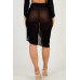 Sexy Sheer Mesh Drawstring Ruched Skirt