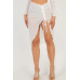 Sexy Sheer Mesh Drawstring Ruched Skirt
