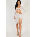 Sexy Sheer Mesh Drawstring Ruched Skirt