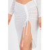 Sexy Sheer Mesh Drawstring Ruched Skirt