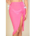Sexy Sheer Mesh Drawstring Ruched Skirt