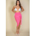 Sexy Sheer Mesh Drawstring Ruched Skirt