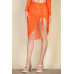 Sexy Sheer Mesh Drawstring Ruched Skirt