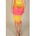 Sexy Sheer Mesh Drawstring Ruched Skirt