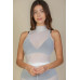 Mesh Mock Neck Sleeveless Top