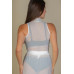 Mesh Mock Neck Sleeveless Top
