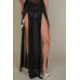 High Split Mesh Sheer Maxi Skirt