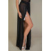 High Split Mesh Sheer Maxi Skirt