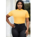 Plus Size Ribbed Short Sleeve Bodysuit