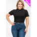 Plus Size Ribbed Short Sleeve Bodysuit